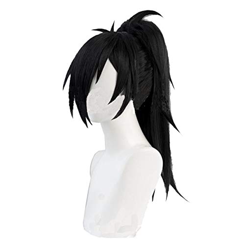 Cosroad Anime Dororo Hyakkimaru Kimono Perücken Schwarze Hochtemperaturperücke Cosplay Männer Frauen Perücke Halloween Party One Size Hyakkimaru von YHWW