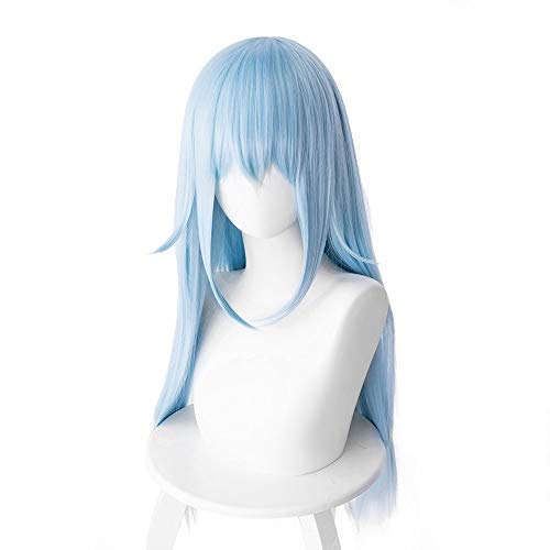 Dieses Mal wurde ich als Schleim-Cosplay-Perücke wiedergeboren. Rimuru Tempest Perücke 70 cm lang, glatt, hitzebeständig, synthetisches Haar, blau von YHWW