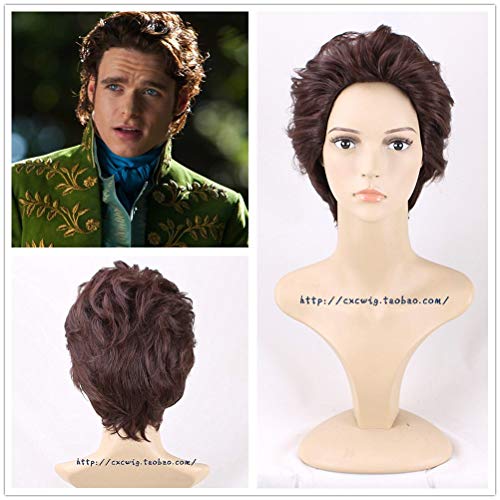 Film Aschenputtel Herren Prinz Charming Perücke Richard Court Party Tanzen Slicked Back Cosplay-Vollhaar Kostüme von YHWW