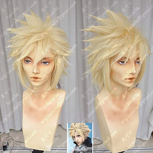 Final Fantasy Vii 7 Cloud Strife Kurze Goldene Blonde Cosplay Haarperücke + Perückenkappe von YHWW
