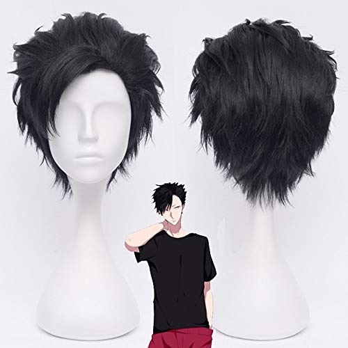 Haikyuu !! 30cm Tetsurou Kuroo Tetsuro Kurze schwarz gestylte synthetische Haare Cosplay Perücke Hitzebeständigkeit Kostüm Perücken von YHWW