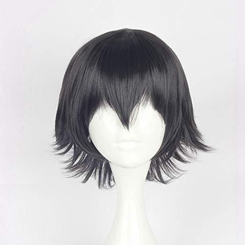 Hochwertiges Anime-Spiel Bungo Streunende Hunde Edogawa Ranpo Perücken Hitzebeständige Sythentic Haare Schwarz Kurze Cosplay Perücke von YHWW