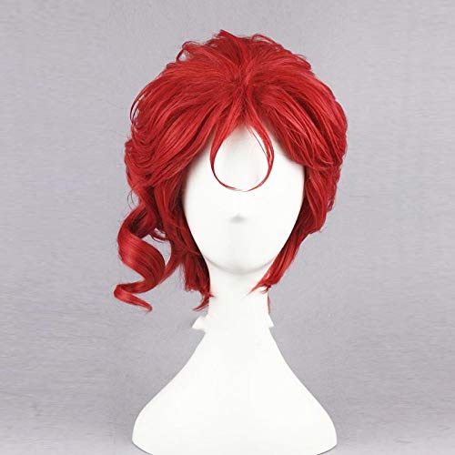 Kakyoin Noriaki von JOJO 14"Red Curly Short Hochtemperaturfaser Syntheitc Haar Cosplay Perücke + Perückenkappe Kakyoin Noriaki von JOJO 14"Red Curly Short Hochtemperaturfaser Syntheitc Haar Cosplay Perücke + Perückenkappe von YHWW