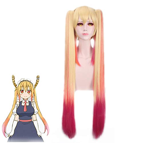 Miss Kobayashis Dragon Maid Tohru Cosplay Perücke Lange gerade Synthetik Perücken Anime Kobayashi San Chi No Maid Dragon Fake Hair von YHWW