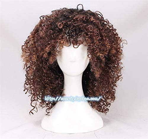 Movie Home Cosplay Tipp Rollenspiel Perücke Rihanna Peruke Afro Perücken Halloween Party Kleid Wellenförmige Perücke Prop Large Popcorn Festival Cosplay von YHWW