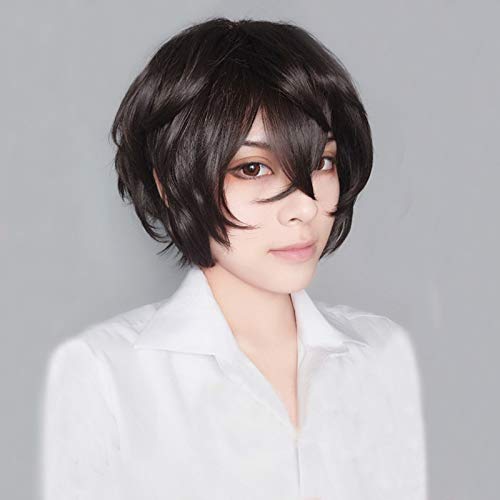 Neuankömmling Anime Bungo Streunende Hunde Dazai Osamu Kurzes es lockiges Haar Hitzebeständige Cosplay-Kostümperücke + Track + Mütze Neuankömmling Anime Bungo Streunende Hunde Dazai Osamu Kurzes es lockiges Haar Hitzebeständige Cosplay-Kostümperücke + Track + Mütze von YHWW