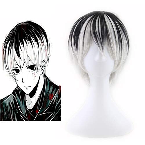 Neue Cosplay Tokyo Ghoul Kaneki Ken Perücke Kurz Gerade Schwarz Grau Synthetisches Haar Cosplay Anime Perücken Hitzebeständige Faser Neue Cosplay Tokyo Ghoul Kaneki Ken Perücke Kurz Gerade Schwarz Grau Synthetisches Haar Cosplay Anime Perücken Hitzebeständige Faser von YHWW