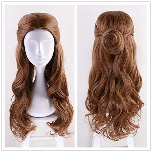 Neue Schöne und das Biest Prinzessin Belle Perücke Frauen Lange gewellte Perücke Cosplay Emma Waston Version Halloween Rollenspiel Haar von YHWW