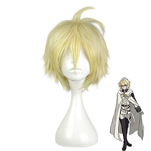 Seraph des Endes Mikaela Hyakuya Perücke Cosplay Kostüm Owari no Seraph Männer Frauen Kurzes Synthetisches Haar Party Perücken von YHWW