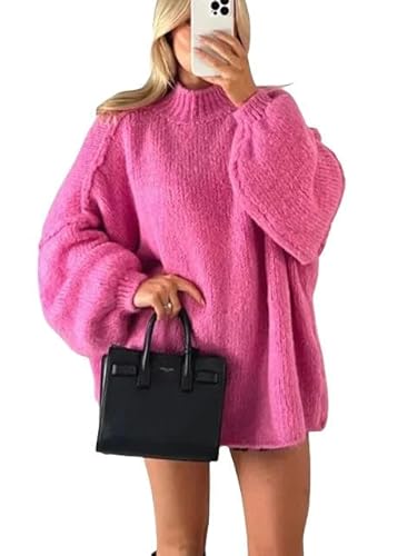 YHYLCL Knit Jumper Frauen Gestrickte Strickjacke Hülse O-Neck Single-Basted Female Pullover Frühling Gelegenheitsdame Strickmantel-Rose Red Pullover-S YHYLCL Knit Jumper Frauen Gestrickte Strickjacke Hülse O-Neck Single-Basted Female Pullover Frühling Gelegenheitsdame Strickmantel-Rose Red Pullover-S von YHYLCL