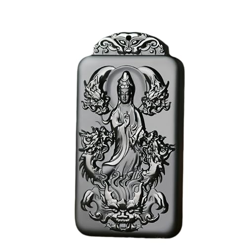YHYQiFei Hetian Jade natürlicher Nephrit Jade Quan Yin Anhänger Amulett handgeschnitzt Glücksamulett Jade Schmuck chinesischer Feng Shui, Hetian Jade, Hettian Jade natürlicher Nephrit Jade Quan Yin von YHYQiFei