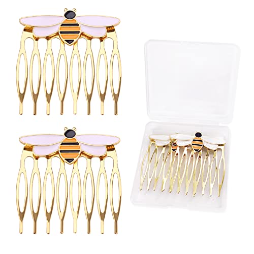 2 Stück Biene Haarkamm Mit Kunststoff-Box,Legierung Bee Haarkamm Klein,Frauen Biene Kamm Haarspang,Haarkamm Haarschmuck Klein Für Marienkäfer Party 2 Stück Biene Haarkamm Mit Kunststoff-Box,Legierung Bee Haarkamm Klein,Frauen Biene Kamm Haarspang,Haarkamm Haarschmuck Klein Für Marienkäfer Party von YHZMY
