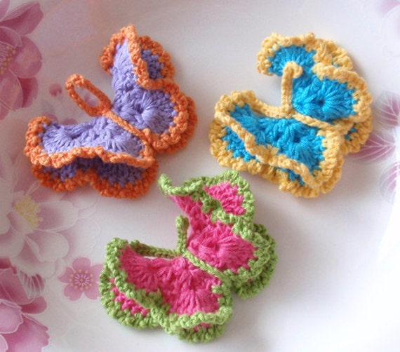 3 Gehäkelte Schmetterlinge Yh - 064-03 3 Gehäkelte Schmetterlinge Yh - 064-03 von YHcrochet