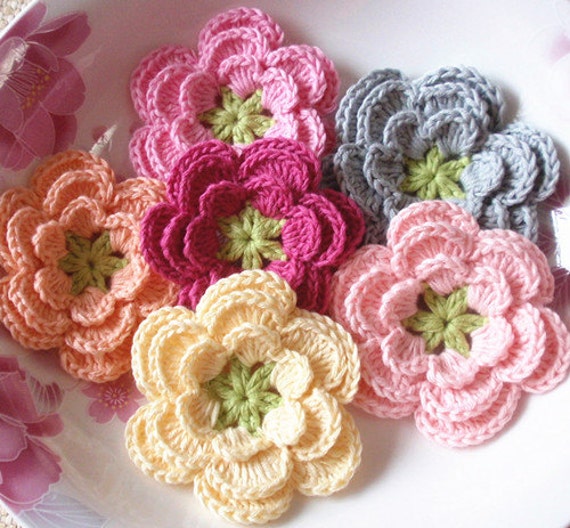 6 Häkelblumen Yh-080-01 6 Häkelblumen Yh-080-01 von YHcrochet