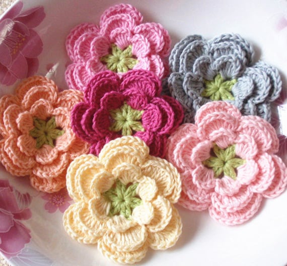 6 Häkelblumen Yh-080-01 6 Häkelblumen Yh-080-01 von YHcrochet