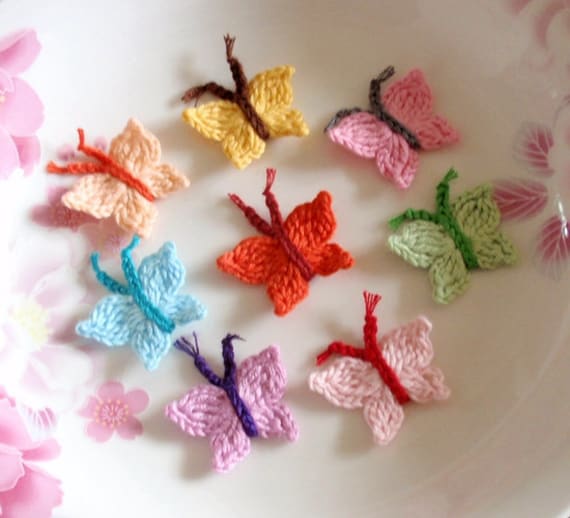 8 Gehäkelte Schmetterlinge in Mehrfarbig Yh -223-01 8 Gehäkelte Schmetterlinge in Mehrfarbig Yh -223-01 von YHcrochet