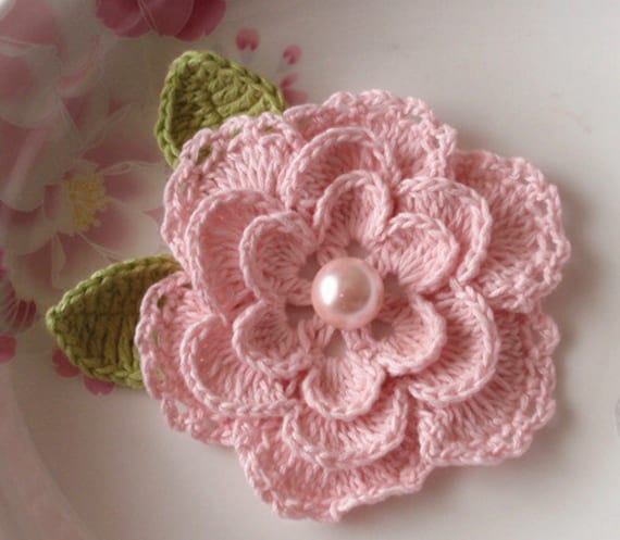 Häkelblume Mit Blättern in 3-1/4 Zoll Yh-099-06 Häkelblume Mit Blättern in 3-1/4 Zoll Yh-099-06 von YHcrochet