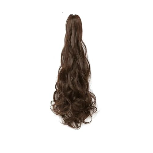 Nahtloses Mischen Synthetischer schwarzer, gerader Clip-in-Pferdeschwanz for Frauen, lange, lockige Haarteile mit Krallen, Pferdeschwanz-Extensions Atemberaubender Look(8 curly) von YHxFlux