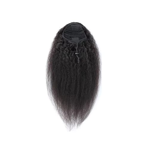 Natürlich Glatter Pferdeschwanz mit Kordelzug, Echthaar, brasilianischer Pferdeschwanz, Remy-Haar for Frauen Atemberaubender Look(18inches) von YHxFlux