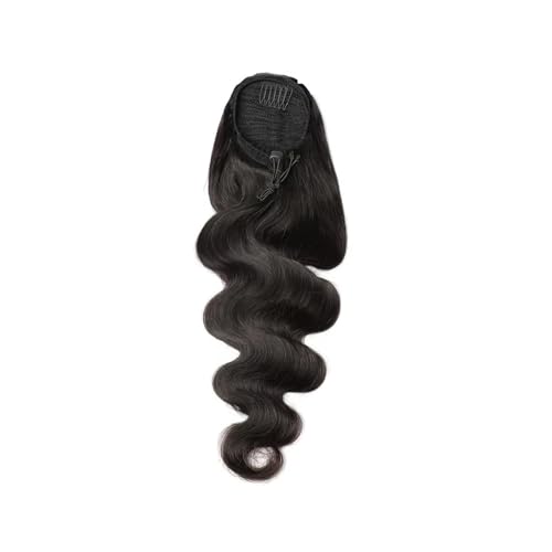 Natürliche Pferdeschwanz-Haarverlängerung aus menschlichem Body Wave für Frauen, mit Clip und Kordelzug Atemberaubende Optik(22inches) von YHxFlux