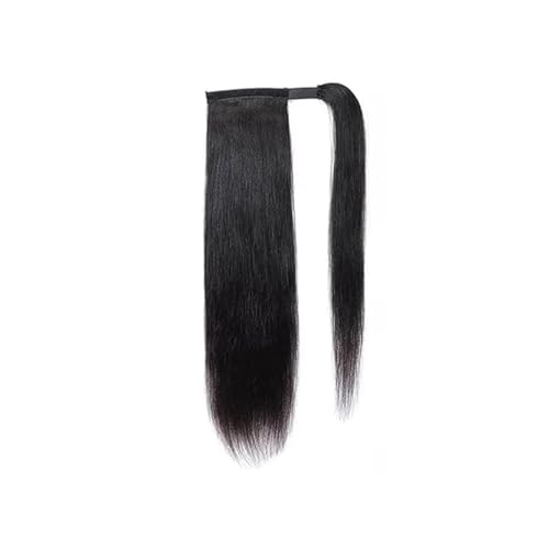 Natürlicher Straight Pferdeschwanz Echthaar wickelbar, 100% Echthaar Pferdeschwanz für Frauen, Natürlich Atemberaubender Look(18inches) von YHxFlux