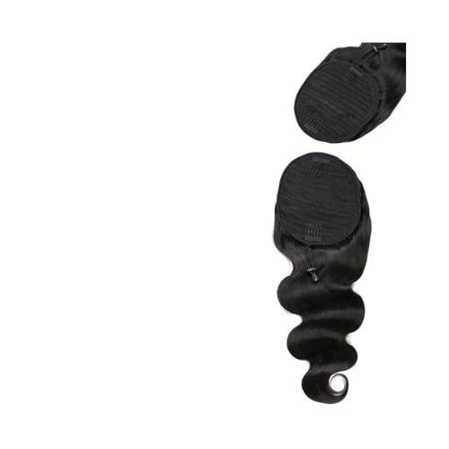 YHxFlux Pferdeschwanz Haarteil Body Wave Kordelzug Pferdeschwanz Echthaar Extensions 12A Brasilianisches Remy 100% Echthaar Pferdeschwanz for Frauen Natürliche Farbe Ponytail Extension(22inches) von YHxFlux