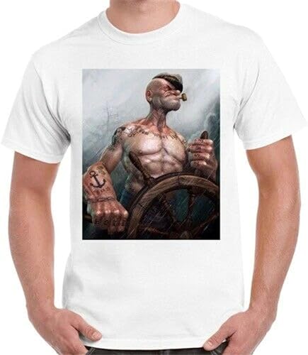 Popeye Sailor Cartoon Fictional Vinta Retro T Shirt XXL von YI JAN