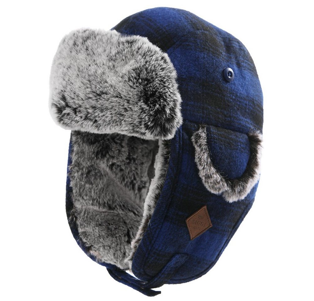 YI Fellimitatmützen Warme Fliegermütze Wintermütze mit Ohrenklappen weiche Trappermütze von YI