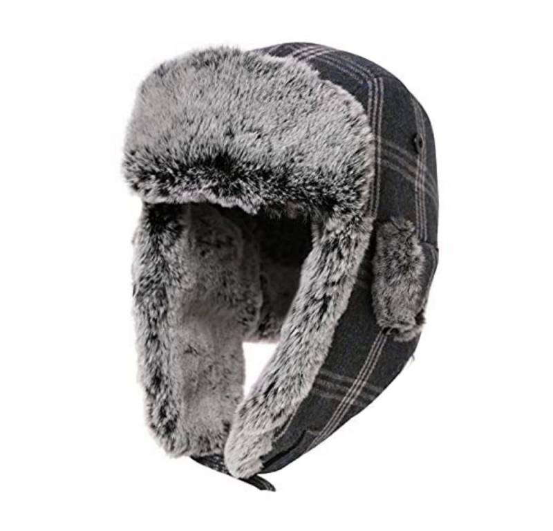 YI Fellimitatmützen Warme Fliegermütze Wintermütze mit Ohrenklappen weiche Trappermütze von YI