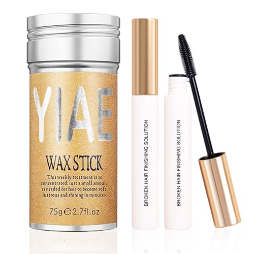 YIAE Haarwachs Stick Set, Hair Wax Stick mit 2 Haargel Frauen fur Babyhaare Fixieren, Haarstyling Produkte mit Nicht Fettender Pomade haarwax für Flyaways Rand Frizz Haar von YIAE