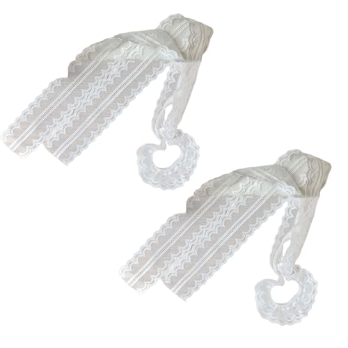 2 x Spitzen-Stirnband, elegante Haargummis, Stirnband, Pferdeschwanz-Halter, modisches Haar-Accessoire für Damen und Mädchen, bunte Haardekoration von YIAGXIVG