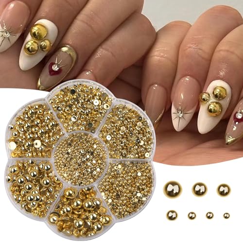 Einzigartige halbe Perlen Nagelkunst-Zubehör mit einzigartigen Nägeln DIY Handwerk Dekoration für schöne Frauen Nail Art Zubehör von YIAGXIVG