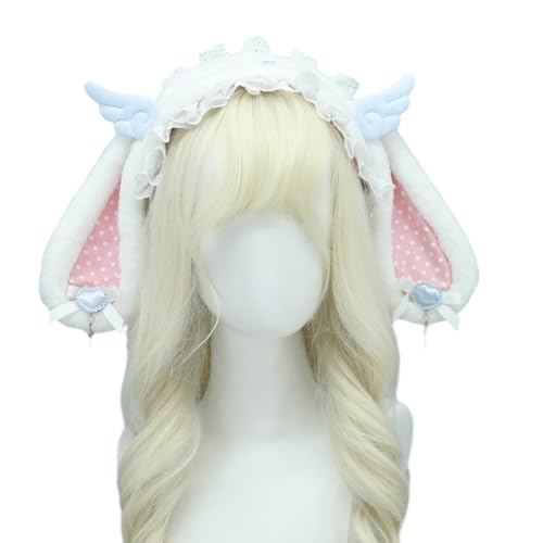 Maid Rabbit Stirnbänder Kaninchen Band Cartoon Ohren Haarreifen Kaninchen Flügel Kopfbedeckung Party Cosplay Foto Requisiten Kaninchen Stirnbänder für Frauen von YIAGXIVG