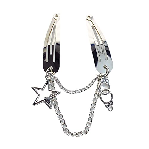 Netz Haarschmuck Stern Kette Haarnadel Temperament Clip Pony Clip Mädchen Kopfschmuck Schmetterlinge Seitenclip Schmetterlinge Pony Clip Metallkette Haarnadel Haarschmuck von YIAGXIVG