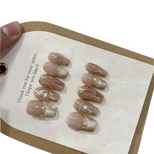 Ovale Quadratische Nägel Zum Aufdrücken Französische Spitze Künstliche Nägel Nagelkleber Set Künstliche Nägel Acryl Nagelkleber Für Frauen Transparent von YIAGXIVG
