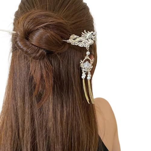 Quasten Haar mit chinesischem Loong, traditioneller Buyao für Frauen und Mädchen, Buyao für Kopfbedeckungen, Haarschmuck, Schmuck von YIAGXIVG