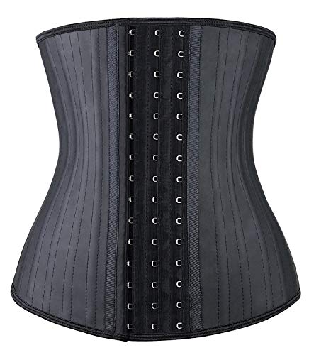 YIANNA Waist Trainer Damen Korsett Bauchweg Body Shaper Latex Shapewear Corsage Korsage Underbust Taillenmieder Taillenformer Trimmer Schwarz 1210 3XL von YIANNA