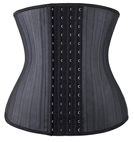 YIANNA Korsett Damen Bauchweg Stark Formend Waist Trainer Corset Latex 4 Haken Taillenformer Corsage Body Shaper Taillenmieder Schwarz, 11787 Size 2XL von YIANNA