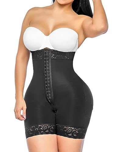 YIANNA Shapewear Damen Bauchweg Stark Formend Miederhose Body Shaper Miederbody Hose Fajas Colombianas Beine Shaping Schwarz 7272 2XL von YIANNA