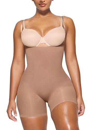 YIANNA Shapewear Damen Bauchweg Stark Formend Nahtlos Body Shaper Bodysuit Miederbody Formender Hose mit Bein Shaping Sienna 5258 XXS/XS von YIANNA