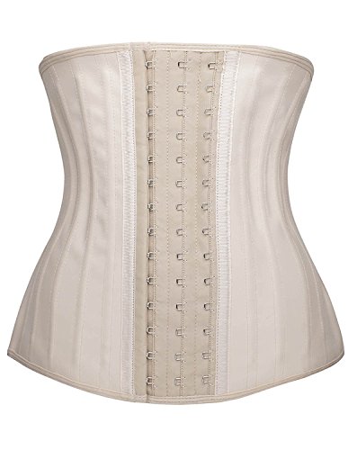 YIANNA Taillentrainer für Damen, Latex, Unterbrustkorsett, Sportgürtel, Sanduhr, Body Shaper, Beige (25 Stahlknochen), X-Small von YIANNA