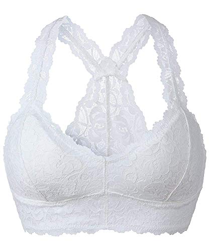 Yianna Damen-Bustier aus floraler Spitze, gepolstert, atmungsaktiv, sexy Racerback-Bustier aus Spitze. - - X-Large von YIANNA