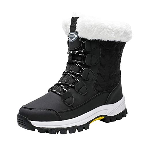 YIBLBOX Frauen Winter Schneeschuhe Damen Mädchen Kunstpelz Gefüttert Hohe Turnschuhe Warme Outdoor Wanderschuhe von YIBLBOX