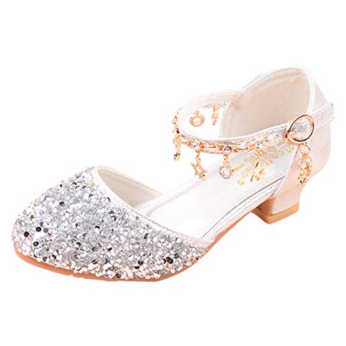 YIBLBOX Kleine Mädchen Glitzern Mary Jane Prinzessin Party Kleider Schuhe Niedriger Absatz 3 cm Sandalen von YIBLBOX