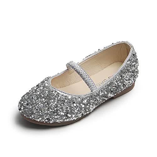 YIBLBOX Mädchen Glitter Ballett Flats Mary Jane Strass Prinzessin Flower Girl Schuhe von YIBLBOX