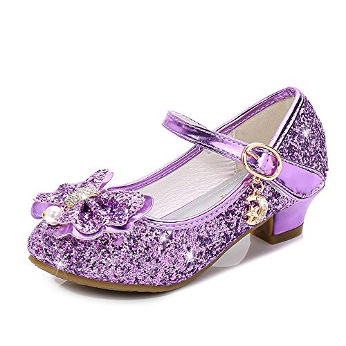YIBLBOX Mädchen Mary Jane Funkeln Schuhe Niedriger Absatz Prinzessin Hochzeitsfeier Kleid Pump Schuhe für Kleinkind Kleines Kind von YIBLBOX
