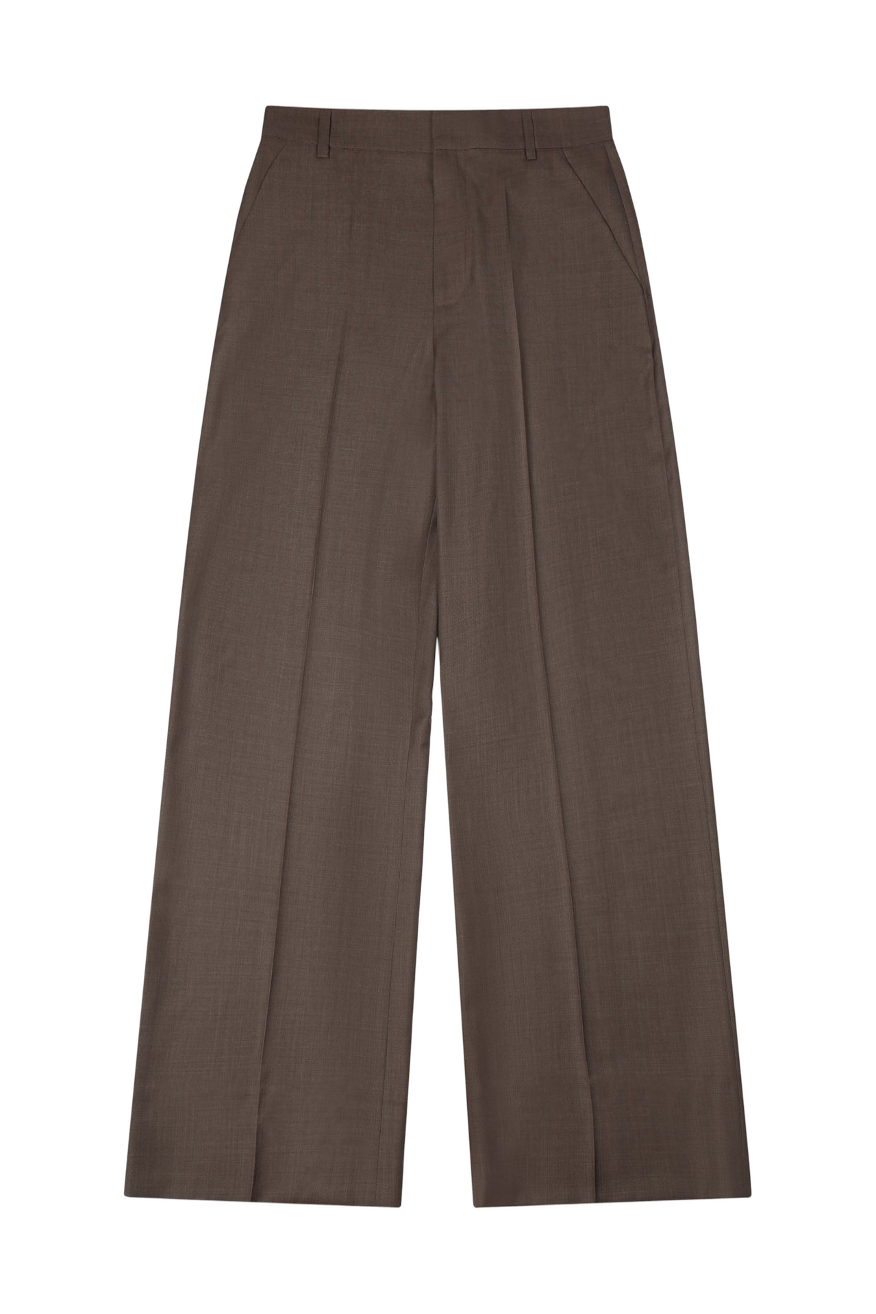 TAILORED WIDE-LEG TROUSERS - Brown - S - YIBRI - Wide leg pants von YIBRI