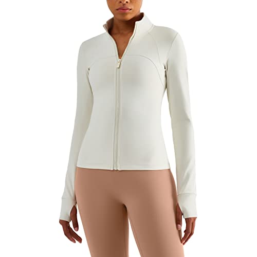 YICHEN Damen Laufjacke Atmungsaktive Sportjacke Langarm Yoga Fitness Shirt Langarm Sportjacke Mit Reißverschluss Trainingsjacke Running-Jacken von YICHEN