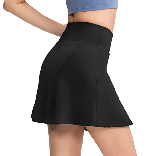 YICHEN Damen Tennisrock Sportskort Rock Laufrock mit Hose Golfrock mit Tasche & Innenhose Hosenrock Golf Sport-Hosen Tennisröcke Sommerrock Minirock 2 in 1 Sport Skirt Für Fitness Workout Running von YICHEN