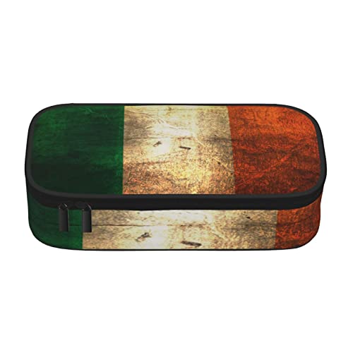Federmäppchen mit irischer Flagge, großes Fassungsvermögen, einfache, langlebige, multifunktionale Federmäppchen, geeignet für Teenager, Jungen, Mädchen, Studenten, Erwachsene von YIDUODUOX
